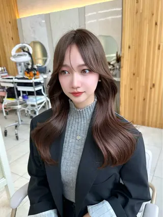 セミロング カラー 🇰🇷韓国風くびれ ヘア🇰🇷中村優大のヘアスタイル