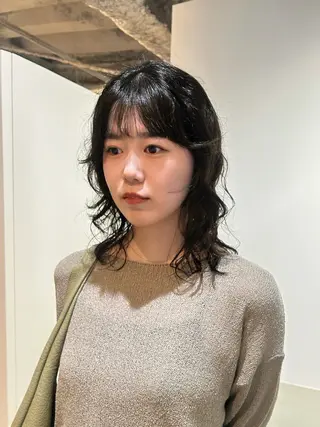セミロング カラー パーマ ヘアアレンジ 🎀suzuna 透明感colorのヘアスタイル