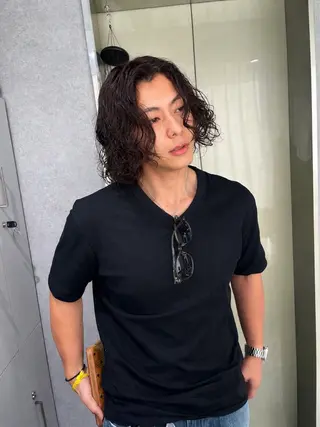 メンズ ハイトーン/縮毛矯正 /博多/syokoのヘアスタイル