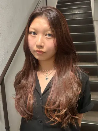 ロング カラー ベージュ/ブラウン 透明感カラー🍑のヘアスタイル