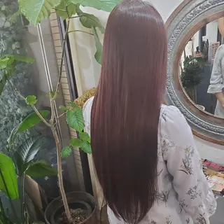 カラー ロング 韓国風レイヤーカット 上手く丁寧早い/マツのヘアスタイル