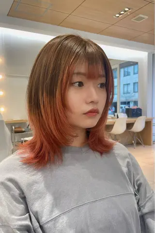 セミロング ❤︎韓国レイヤー❤︎ アカリのヘアスタイル