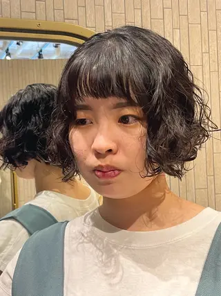 ショート パーマ Uo/透明感カラー /髪質改善のヘアスタイル