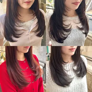 ロング カラー ブリーチなし✨艶髪 カラー𓃲YAGIのヘアスタイル