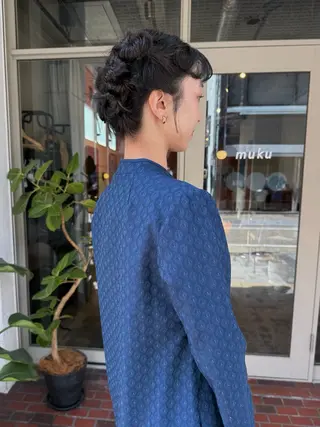 ヘアアレンジ ショート/パーマ /muku サリのヘアスタイル