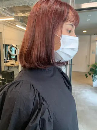 ミディアム カラー 透明感カラー✂︎ /縮毛矯正/YUKAのヘアスタイル