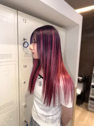 ミディアム カラー 岡山ハイトーン・ ルーツカラー/こもものヘアスタイル
