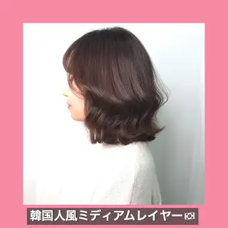 ミディアム K-POP好き美容師 🇰🇷Kai.Yのヘアスタイル