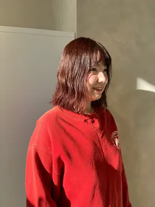 ミディアム カラー パーマ ボブ/ベージュ/ パーマ🪿近森ゆいのヘアスタイル