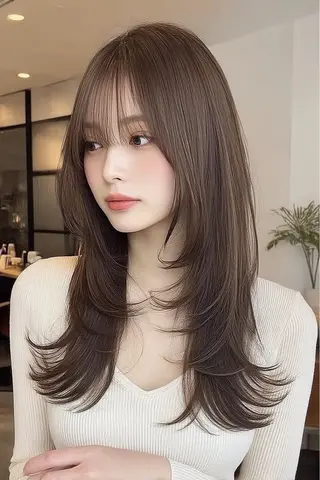 ロング カラー 🍒モテ暖色カラー × うる艶✧ ゆなのヘアスタイル
