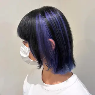 ミディアム 🎀ハイトーン/ 艶カラー/夕月🎀のヘアスタイル
