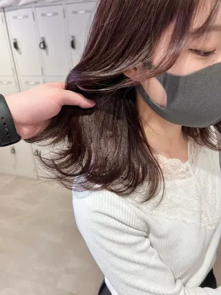 ミディアム カラー パーマ ヘアアレンジ メンズ キッズ ネイル マツエク・マツパ アイブロウ 上品＆韓国風 🥀海心🥀のヘアスタイル
