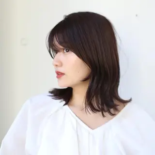 ミディアム カラー 中西 美聖のヘアスタイル