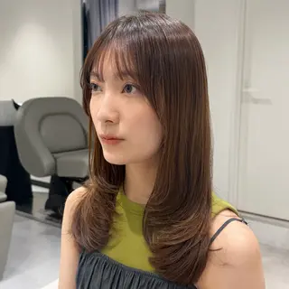 セミロング レイヤー♡ショート 石川優奈のヘアスタイル