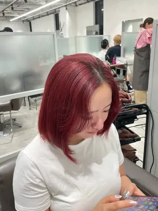 カラー パツボブ/暖色 西梅田/かえで🎀のヘアスタイル