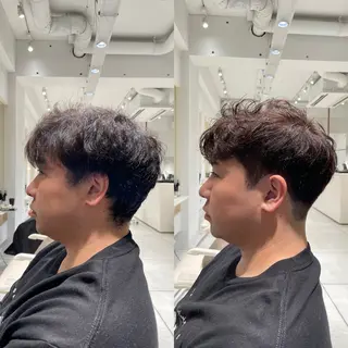 ショート カラー メンズ ブリ—チ🎨パ—マ 🌿表参道ちえ🌿のヘアスタイル