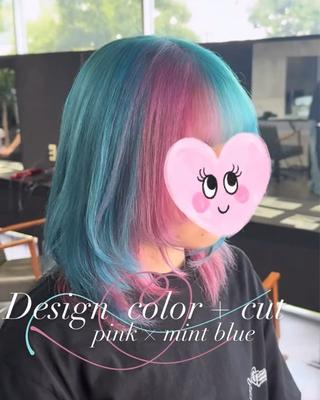 ミディアム カラー 五味 亜有里のヘアスタイル