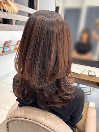 セミロング 守谷 奏穂のヘアスタイル