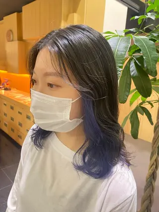 セミロング カラー ヘアアレンジ TSUNA 🌙 Lim 五反田のマツエク・マツパデザイン
