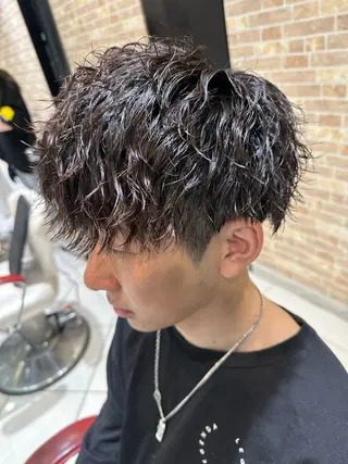 ショート パーマ メンズ 💈メンズ特化 美容師サキ💈のヘアスタイル
