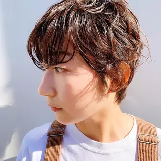 ショート パーマ 中川 竜誠のヘアスタイル