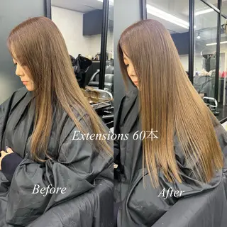 ロング カラー シールエクステ特化 ハイトーン、NANAのヘアスタイル