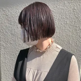 ショート ボブ♡柔らかいカラー 實松栞理のヘアスタイル