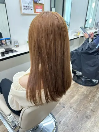 セミロング カラー たいせい/ツヤ髪縮毛 /暖色カラー/栄のヘアスタイル