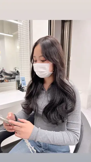ロング カラー パーマ ヘアアレンジ メンズ 上品＆韓国風 🥀海心🥀のヘアスタイル