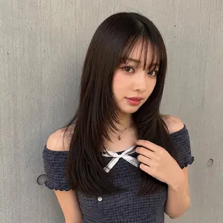 セミロング カラー 盛れる顔まわりカット 髪質改善/渋谷/れんのヘアスタイル