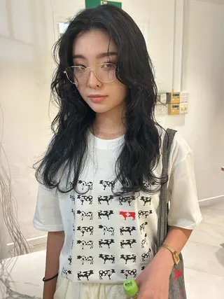 ロング カラー パーマ 村上雅人 ナチュラルモードのヘアスタイル