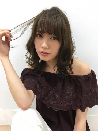 ミディアム 広がり、まとまらない お悩み改善/ 中田のヘアスタイル