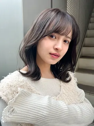 ミディアム カラー 艶カラー/似合わせ 💖Emmy💖のヘアスタイル