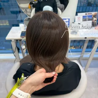 ミディアム カラー 縮毛矯正/ベージュ カラー🧸綾里のヘアスタイル