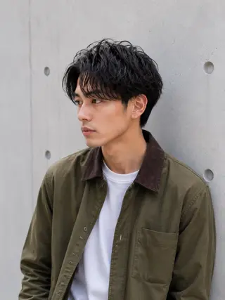 ショート パーマ メンズ 平尾薬院メンズカット FLICK/パーマのヘアスタイル