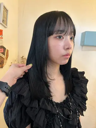 ミディアム カラー maho/垢抜け パーマカラーのヘアスタイル