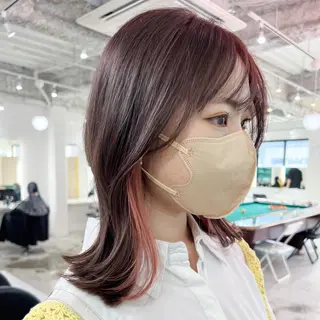 ミディアム カラー 朝が楽になるパーマ /ミリヤのヘアスタイル