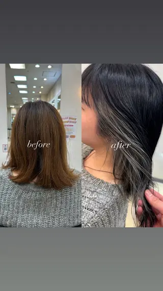 セミロング 透明感カラー／ 艶髪／たなべだいのヘアスタイル