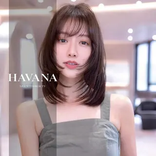 ミディアム カラー HAVANA.天神 【レイヤー/ボブ】のヘアスタイル