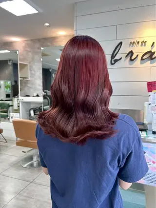 セミロング レイヤー/艶髪カラー 森本くるみのヘアスタイル