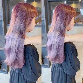 ロング カラー yoriダブルカラー 代表すがわらのヘアスタイル