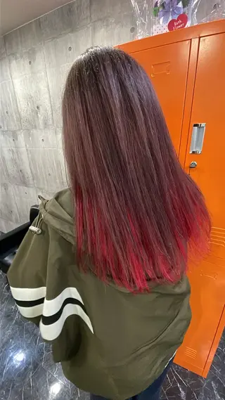 セミロング カラー NINE+/代表 ブリーチ特化型サロンのヘアスタイル