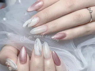 ネイル エツメ💅 長さ出し🎀デザインのネイルデザイン