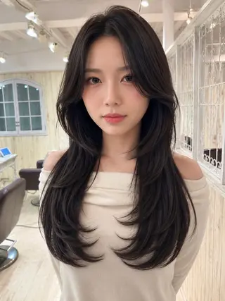 ロング カラー 【韓国ヘア×透明感 カラー】笹谷 莉未のヘアスタイル
