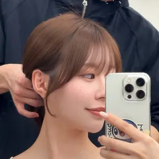 ミディアム カラー 顔周り✂️透明感 レイヤー/みっきーのヘアスタイル