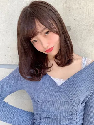 ミディアム カラー パーマ ヘアアレンジ 🎀愛されモテヘア♡ 梅澤夏基🎀のヘアスタイル