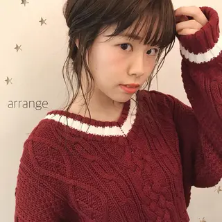 セミロング ヘアアレンジ 市川 千夏のヘアスタイル