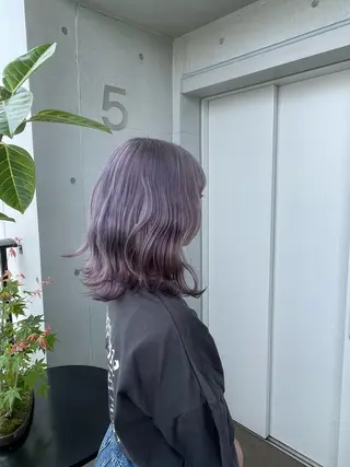 ミディアム 抜け感ハイトーン/ ボブ/Ririnaのヘアスタイル