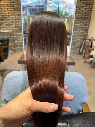 ロング カラー 地毛風ストレート/ 髪質改善/榎本流行のヘアスタイル