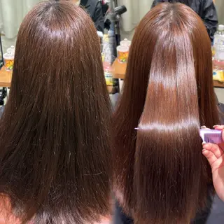 セミロング パーマ 艶カラー／縮毛矯正 ／kana‎🤍のヘアスタイル